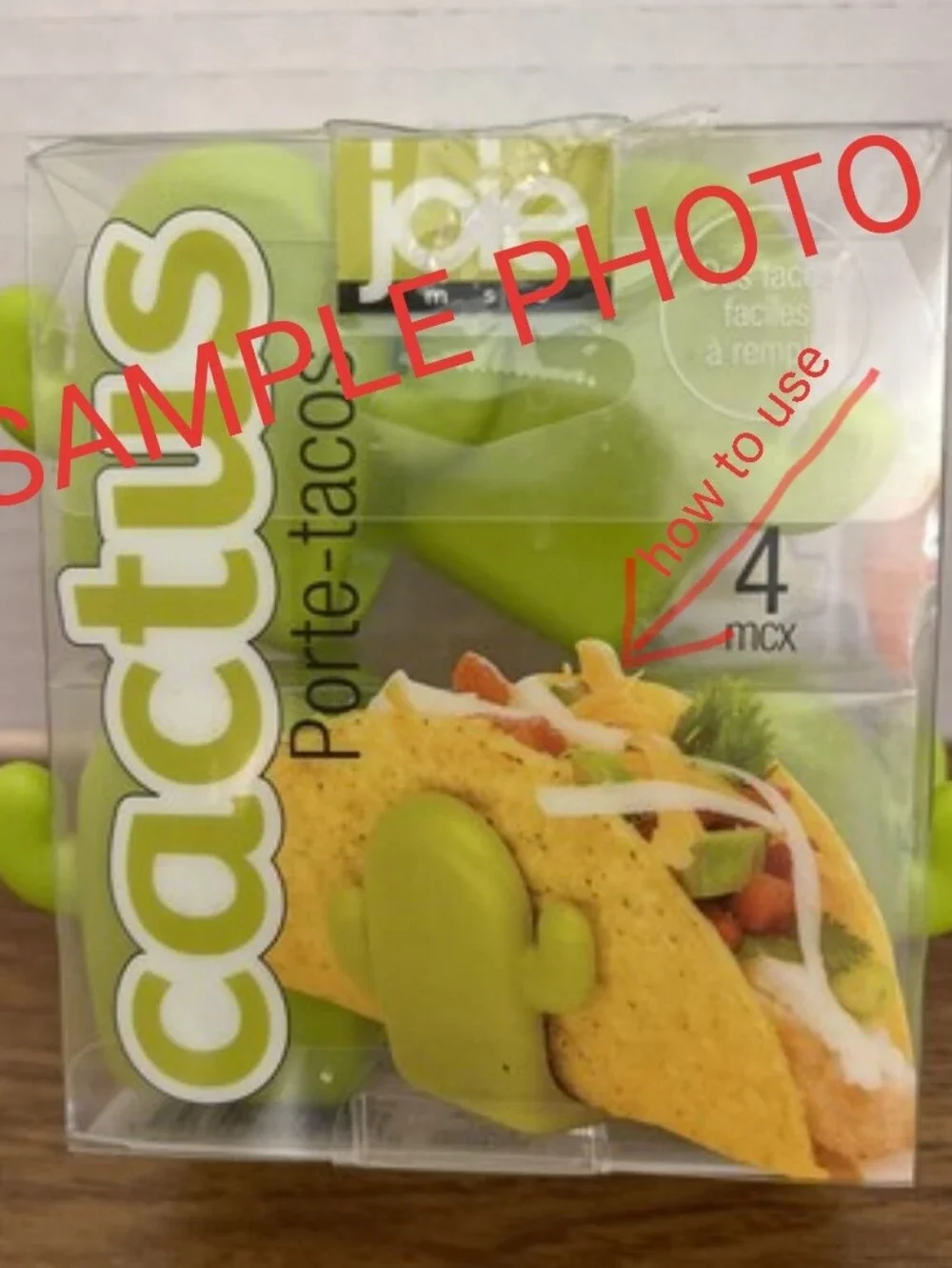 TACOS Joie Green Cactus Taco Holders - Set of 4